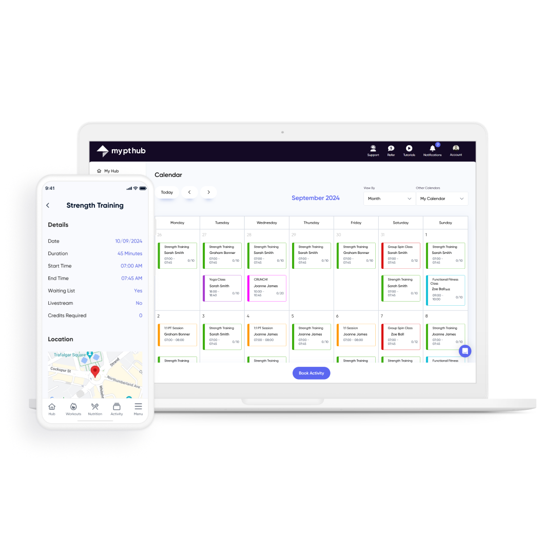 screenshot of My PT Hub